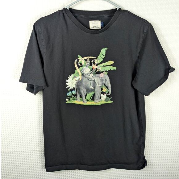 Jim Thompson x Mahanakhon M Elephant Graphic T-Shirt Black Cotton Thailand - Picture 1 of 5